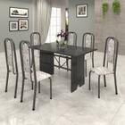 Conjunto de Mesa 140x75cm Tampo Ardósia com 6 Cadeiras Lavínea Soma Móveis