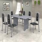 Conjunto de Mesa 140x75cm Tampo Granito com 6 Cadeiras Lavínea Soma Móveis