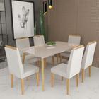 Conjunto de Mesa 160x90 Veneza Com Vidro e 6 Cadeiras Onix - Loja DoceLar