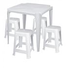 Conjunto de Mesa + 4 Banquetas em Plastico Bela Vista Mor