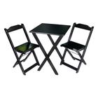 Conjunto de Mesa 60x60 e Mesa Decor com 2 Cadeiras Tarimatã -  Preto