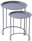 Conjunto de Mesa Bandeijinha com Estrutura e Tampo Metalico Preto - 53492 - Sun House