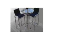 Conjunto De Mesa Bistro Com 2 Banquetas Lótus De Aluminio