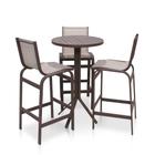 Conjunto de Mesa Bistrô Com 3 Banquetas Altas Linha Leve - Marrom/Café com Leite