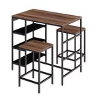 Conjunto de Mesa Bistrô e 2 Bancos Wooden Nogal e Preto