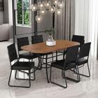 Conjunto De Mesa Carraro Chicago 6 Cadeiras Freijo/preto