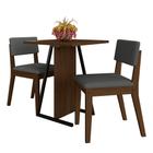 Conjunto De Mesa Com 2 Cadeiras Arkansas Imbuia/cinza - M. Arapongas - A Móveis Arapongas