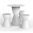 Conjunto de Mesa com 3 Bancos Fit Branco