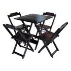 Conjunto de Mesa com 4 Cadeiras de Madeira Dobravel 70x70 Ideal para Bar e Restaurante - Tabaco