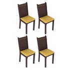 Conjunto de Mesa com 4 Cadeiras Rosie Tabaco e Palha