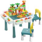 Conjunto de Mesa de Atividades Wokex Multi Kids com 2 Cadeiras e 400 Blocos