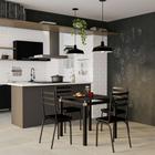 Conjunto de Mesa de Cozinha com 4 Lugares Aiden Preto