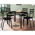 Conjunto de Mesa de Cozinha com 4 Lugares Malva I Preto