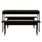 Conjunto de Mesa de Jantar com 2 Bancos Studio Preto