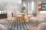 Conjunto de Mesa de Jantar com Tampo de Vidro e  4 Cadeiras Belle Off White