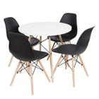 Conjunto De Mesa De Jantar Eames Eiffel Redonda 90Cm Tampo D - Universal Mix