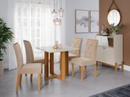 Conjunto de Mesa Maitê 160 cm 6 cadeiras Paola Cimol Nature/Off White/Nude  - ebbamoveis