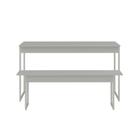 Conjunto de Mesa de Jantar Retangular com 1 Banco Studio Branco