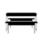 Conjunto de Mesa de Jantar Retangular com 2 Bancos Studio Preto e Branco