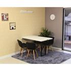 Conjunto de Mesa Dobrável Retrátil 120 x 75 Branca + 4 Cadeiras Slim - Preta