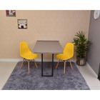 Conjunto de Mesa Dobrável Retrátil 120 x 75 Volpi + 2 Cadeiras Eiffel - Amarela