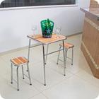 Conjunto de mesa e 2 bancos cromado para varanda gourmet