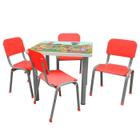 Conjunto de Mesa e Cadeira Infantil Reforçadas Lg Flex Vermelha