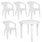 Conjunto de Mesa e Cadeiras Plásticas Tramontina, Branco