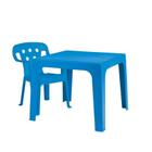 Conjunto De Mesa E Mini Cadeira Poltrona Infantil Azul Mor