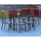 Conjunto de Mesa Granada com 6 Cadeiras Madri Preto Listrado GR