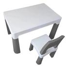 Conjunto de Mesa Infantil 1 Cadeira Cinza Importway