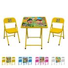 Conjunto De Mesa Infantil Com 2 Cadeiras Dobrável Aço Jogo