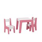 Conjunto De Mesa Infatil 2 Cadeiras Sala De Brinquedos Rosa