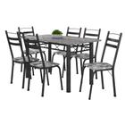 Conjunto De Mesa Itália Com 6 Cadeiras 1,40m Artefamol Granito / Dark