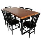 Conjunto de Mesa Jantar Melissa 160X80 com 6 cadeiras - DG Móveis