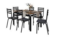 Conjunto de Mesa Malva 136cm 6 Cadeiras 118 Tampo Em Madeira