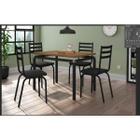 Conjunto De Mesa Malva 91cm 4 Cadeiras 118 Tampo Em Madeira