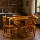 Conjunto de Mesa Mônaco 110x80 com 4 Cadeiras Natural JM Móveis