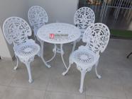 Jogo para Jardim Viena (01 Mesa + 04 Cadeiras) Alumínio Fundido Piscina  Varanda Casa de Praia Hotel Artesane Móveis, Magalu Empresas