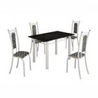 Conjunto De Mesa Paris 1,20m Com 4 Cadeiras Branco Teixeira