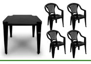 Conjunto de Mesa Plástica com 4 Cadeiras Preta Tambaú Tramontina