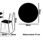 Conjunto de mesa redonda com tampo de vidro 90 cm liz laura cromado com 4 cadeiras off white