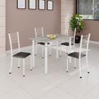 Conjunto de Mesa Tubular 100x60cm Tampo em Topázio com 4 Cadeiras Dany Preto / Branco