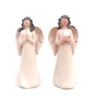 Conjunto de Mini Anjos Decorativos Com pombo e Rezando 10cm