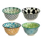 Conjunto de Mini Bowls em Cerâmica 4 Peças Estampas Coloridas - UNIK HOME