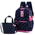 Conjunto de Mochilas VIDOSCLA com Estampa de Coração para Meninas - Inclui Bolsa e Estojo