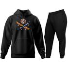 Conjunto de Moletom Blusa de Frio Canguru Capuz Calça Jogger Opice