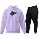 Conjunto de Moletom Blusa de Frio Canguru Capuz Calça Jogger