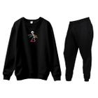 Conjunto de Moletom Blusa Sem Capuz e Calça Jogger Estampas