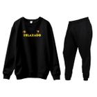 Conjunto de Moletom Blusa Sem Capuz e Calça Jogger Relaxado